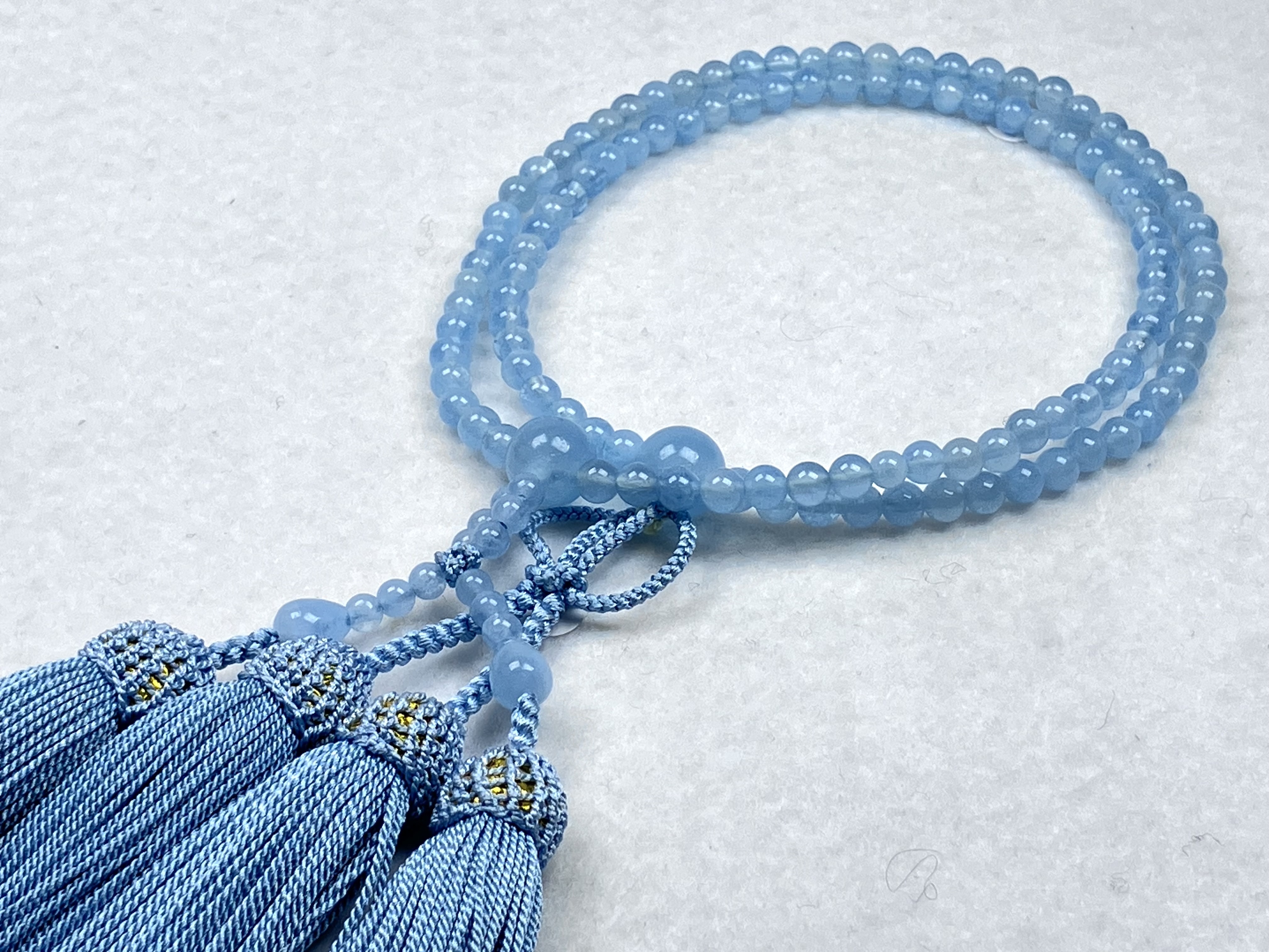 アクアマリン　８寸門徒　正絹頭房　浄土真宗