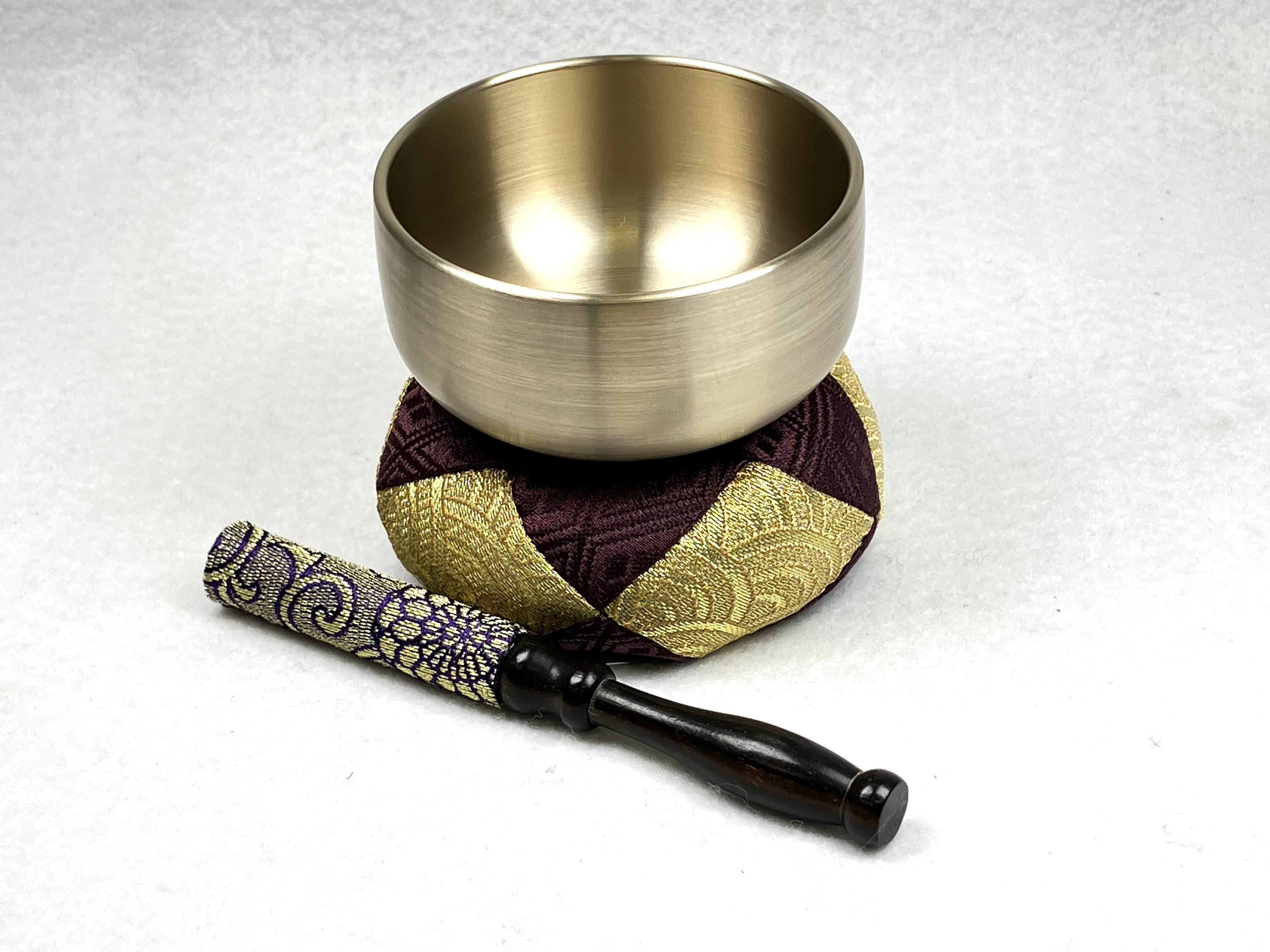 おりんセット　2.3寸　紫